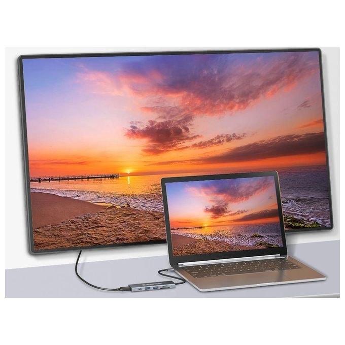 Conceptronic DONN23G Docking Station 6 in 1 USB 3.2 Gen 1 USB 3.0 x 2 100 W USB PD HDMI 4K 60Hz SD TF MicroSD colore Grigio