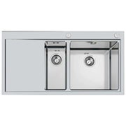 Foster 1251 051 Master Lavello Acciaio inox Spazzolato da incasso Filotop Gocciolatoio a Sinistra 1 vasca e 1-2 100x52cm
