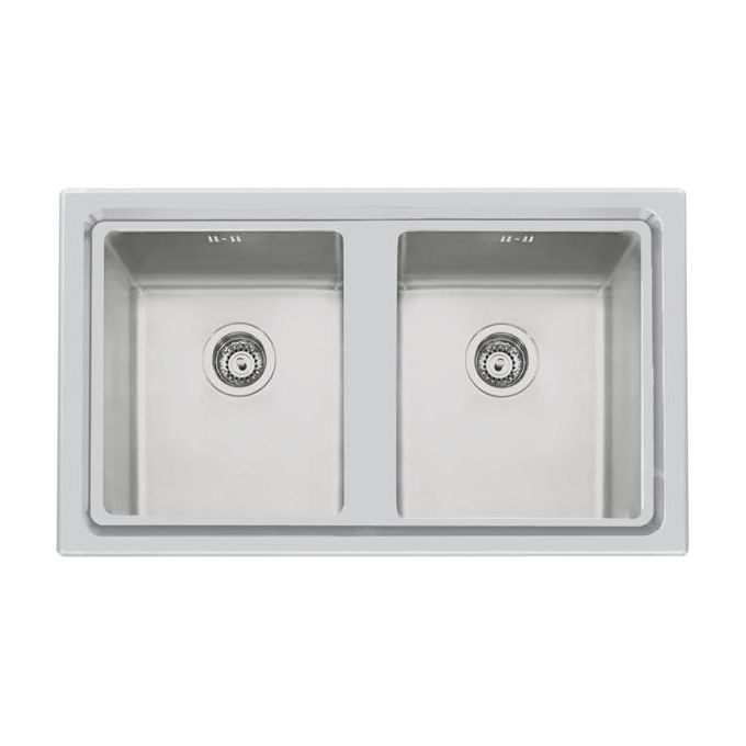 Foster 2283 050 KE Lavello da incasso Semifilo 2 Vasche Acciaio Inox AISI 304 87,3x51,3 cm colore Acciaio Inox Spazzolato