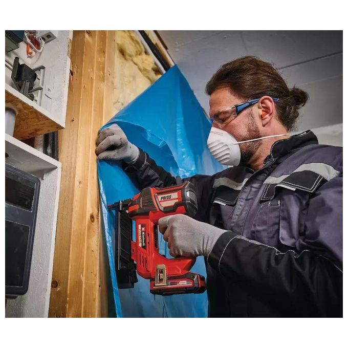 Einhell 4257785 FIXETTO 18-38 S Pinzatrice a Batteria 18 V Power X-Change 60 colpi-min LED integrato Softgrip Ergonomico colore Nero Rosso