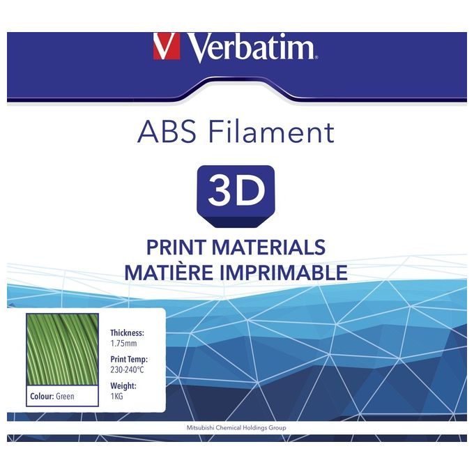 Verbatim bobina stampante 3d abs verde 1.75mm 1kg