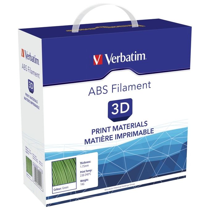 Verbatim bobina stampante 3d abs verde 1.75mm 1kg