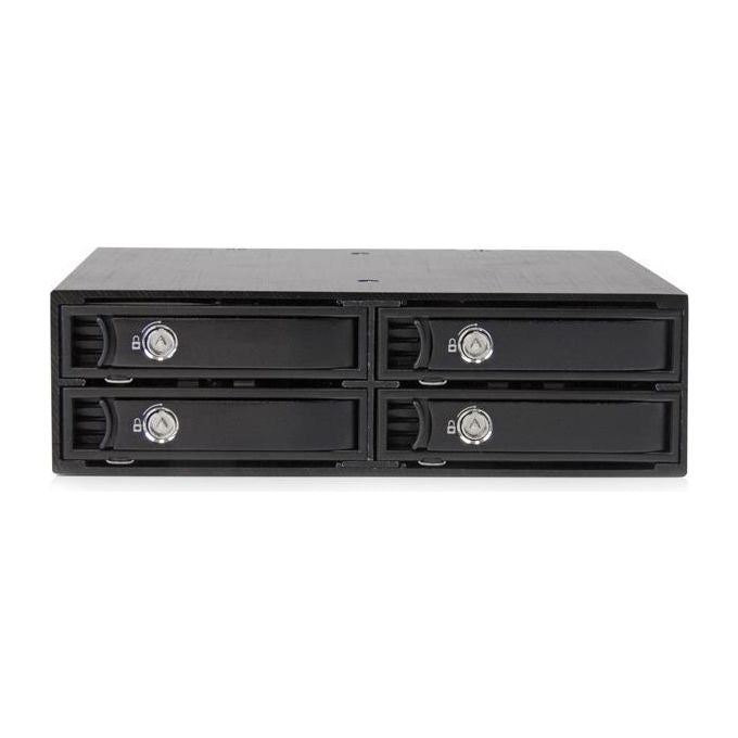 StarTech.com SATSASBP425 Backplane mobile per rack hot-swap 5.25'' 4 alloggiamenti HDD SSD SATA SAS 2.5'' 6 Gbps colore Nero