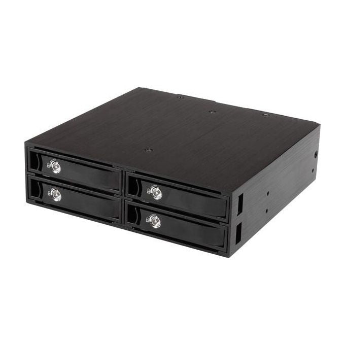 StarTech.com SATSASBP425 Backplane mobile per rack hot-swap 5.25'' 4 alloggiamenti HDD SSD SATA SAS 2.5'' 6 Gbps colore Nero