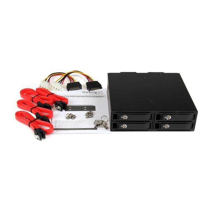 StarTech.com SATSASBP425 Backplane mobile per rack hot-swap 5.25'' 4 alloggiamenti HDD SSD SATA SAS 2.5'' 6 Gbps colore Nero