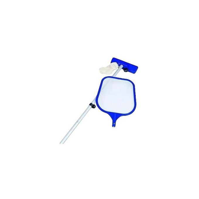 Intex 28002 Kit Pulizia Piscina Fuoriterra asta telescopica 239 cm diametro fino a 488 cm colore Azzurro
