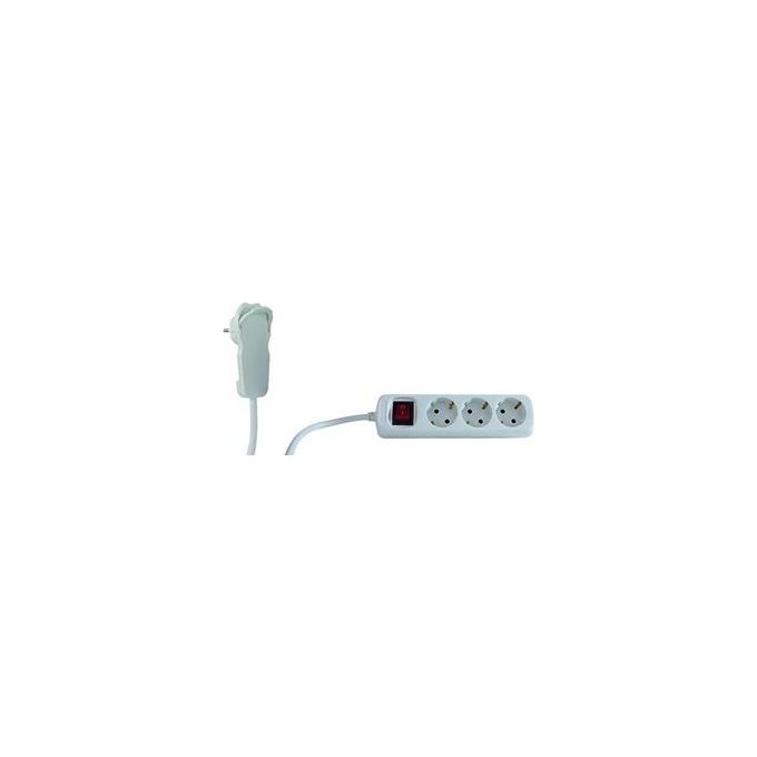 Rev Presa Multipla 2mt 3-Fach con Schalter Bianco
