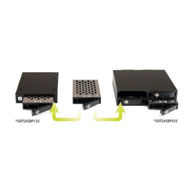 StarTech.com SATSASBP425 Backplane mobile per rack hot-swap 5.25'' 4 alloggiamenti HDD SSD SATA SAS 2.5'' 6 Gbps colore Nero