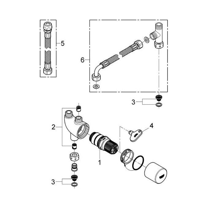 Grohe Dispositivo Termostatico per Sottolavabo e Sottolavello Cromato