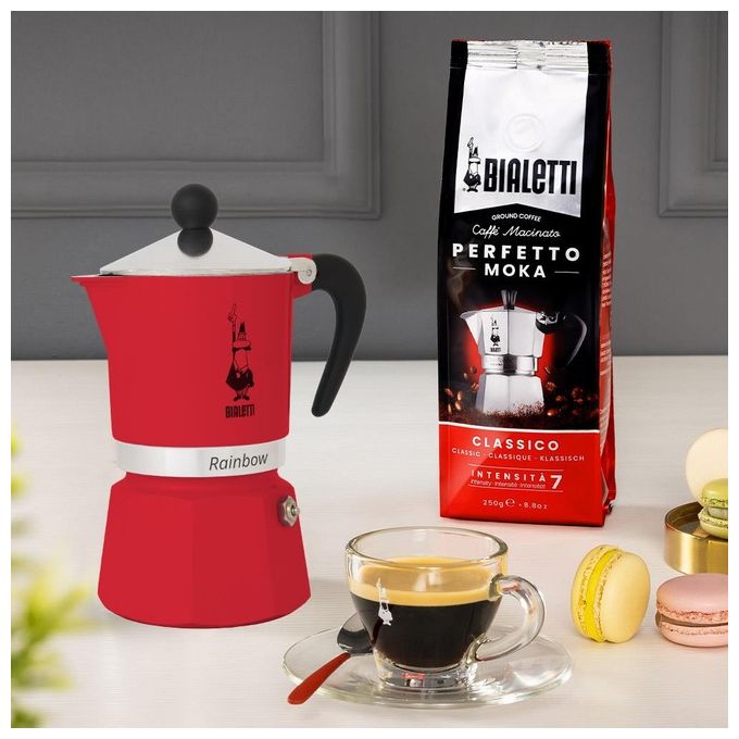 Bialetti Rainbow Moka Caffettiera 6 Tazze Rossa