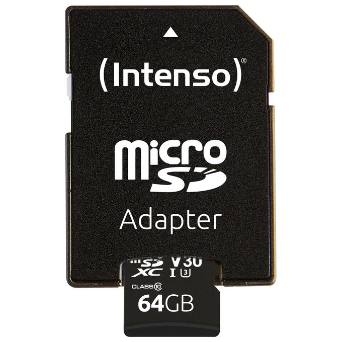 Intenso MicroSDXC con Adattatore 64Gb Uhs Classe 10