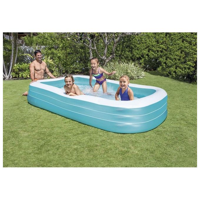 Intex 58484 Family Piscina Gonfiabile Rettangolare 3 Camere d'Aria 305x183x56 cm 1050 L colore Blu Bianco