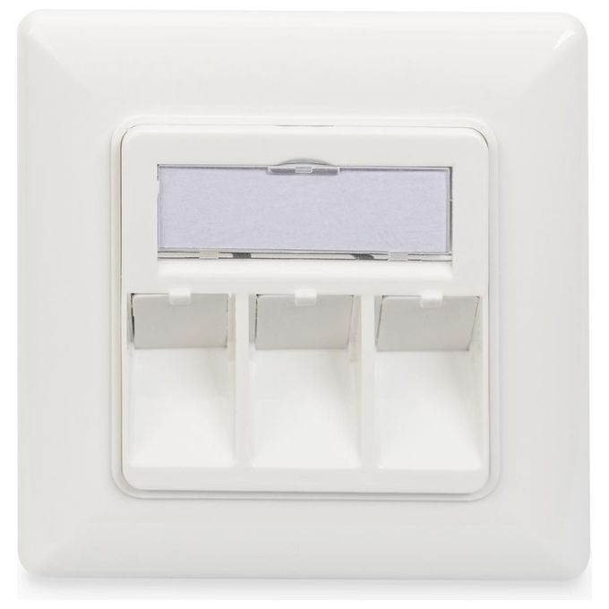 Digitus Scatola di Derivazione Vuota per Modulo Keystone Telaio 80x80mm con Piastra Centrale 50x50mm