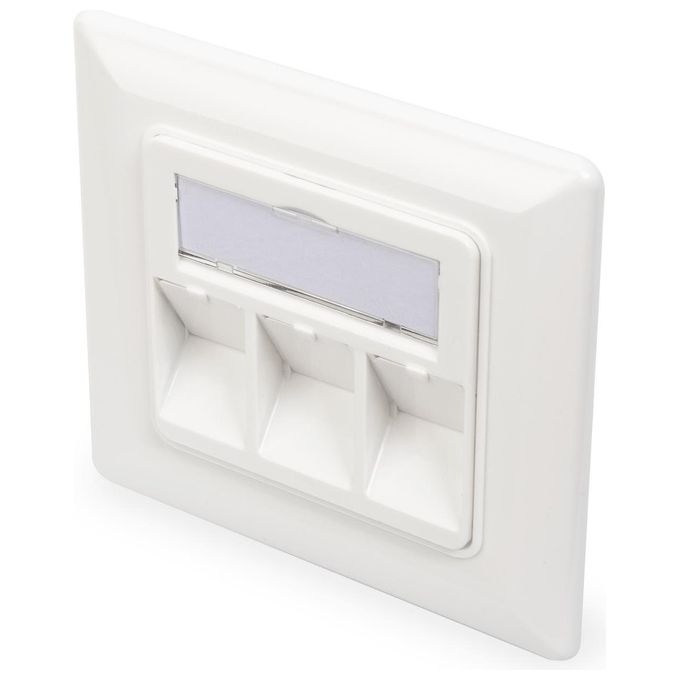 Digitus Scatola di Derivazione Vuota per Modulo Keystone Telaio 80x80mm con Piastra Centrale 50x50mm