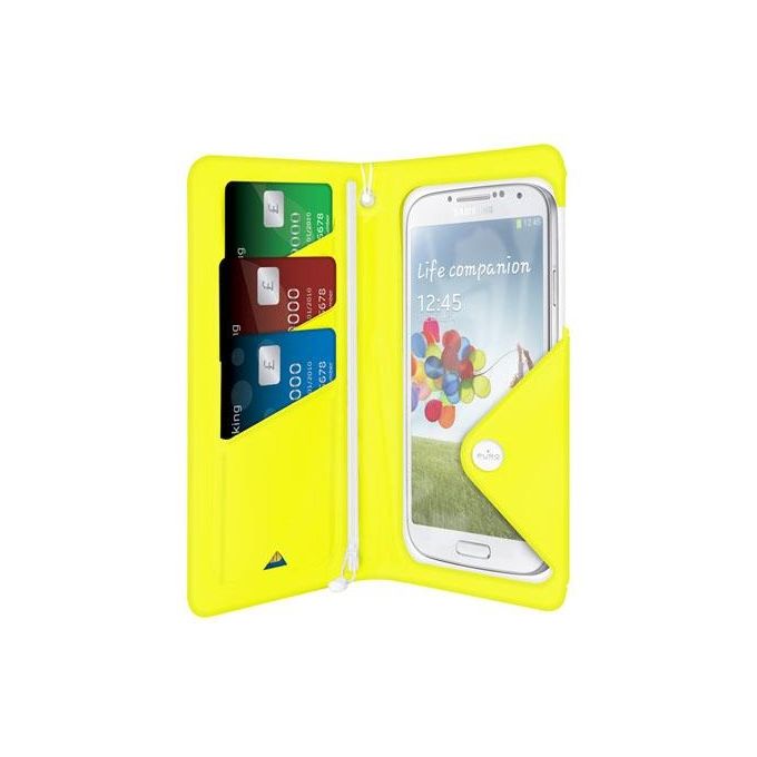 Puro WATER WALLET CASE custodia resistente all'acqua per Smartphone fino a 5,1'' giallo 3 vani carte tracolla