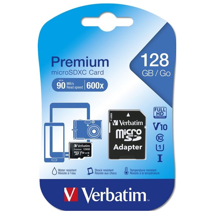 Verbatim Micro sdhc -128Gb- Class 10+adat.