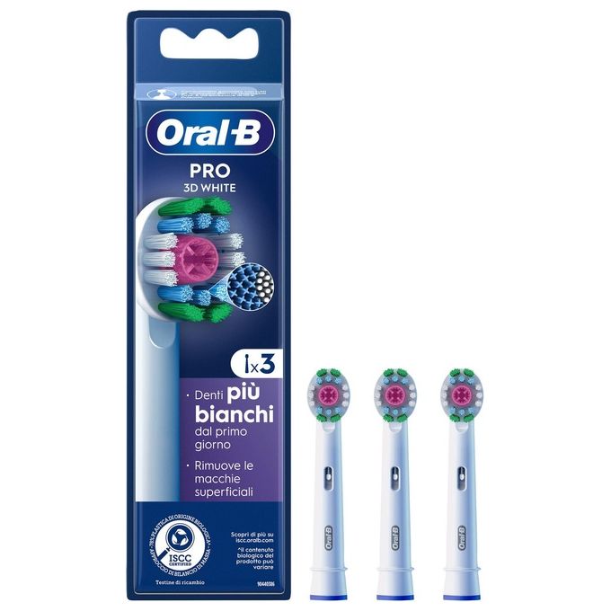 Braun Oral-B Testine di Ricambio Pro 3D White 3 Testine