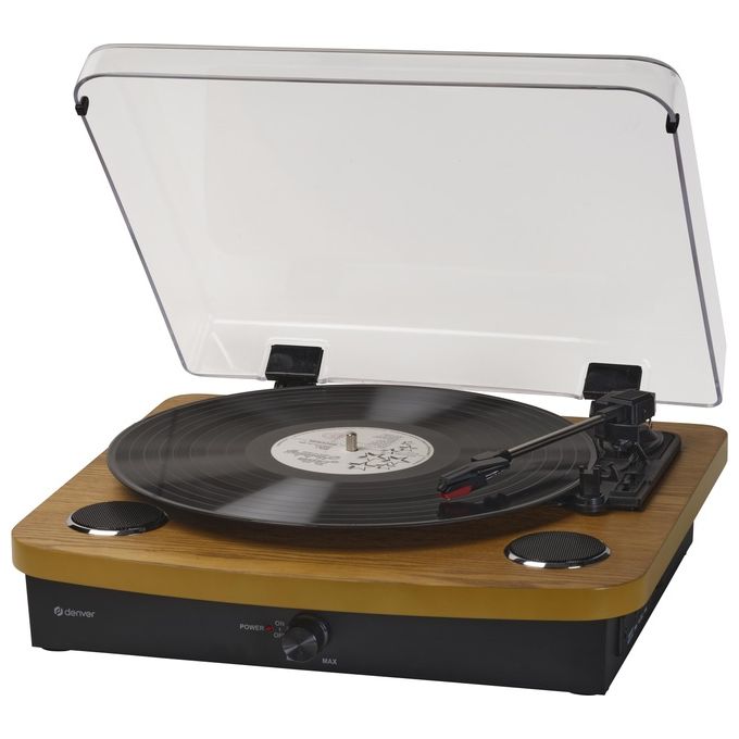 Denver VPL-230LW Giradischi Semiautomatico con Bluetooth USB SD per Vinile 33 1-3 45 78 Giri-min colore Nero Legno