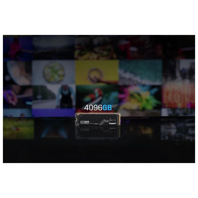 Kingston SKC3000D-4096G KC3000 SSD M.2 2280 NVMe PCIe 4.0 4TB Lettura 7000 MB-s Scrittura 7000 MB-s 3D TLC
