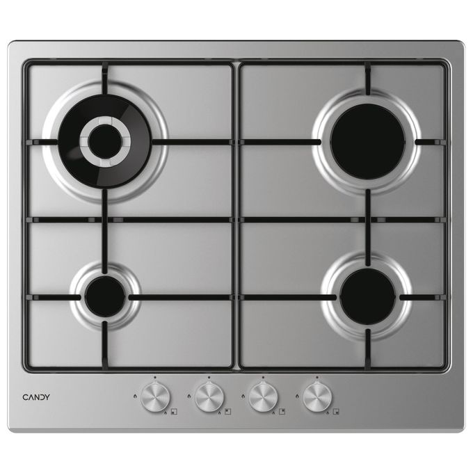 Candy CHW6BR4WPX Piano Cottura a Gas 4 Zone 60 cm Acciaio Inox