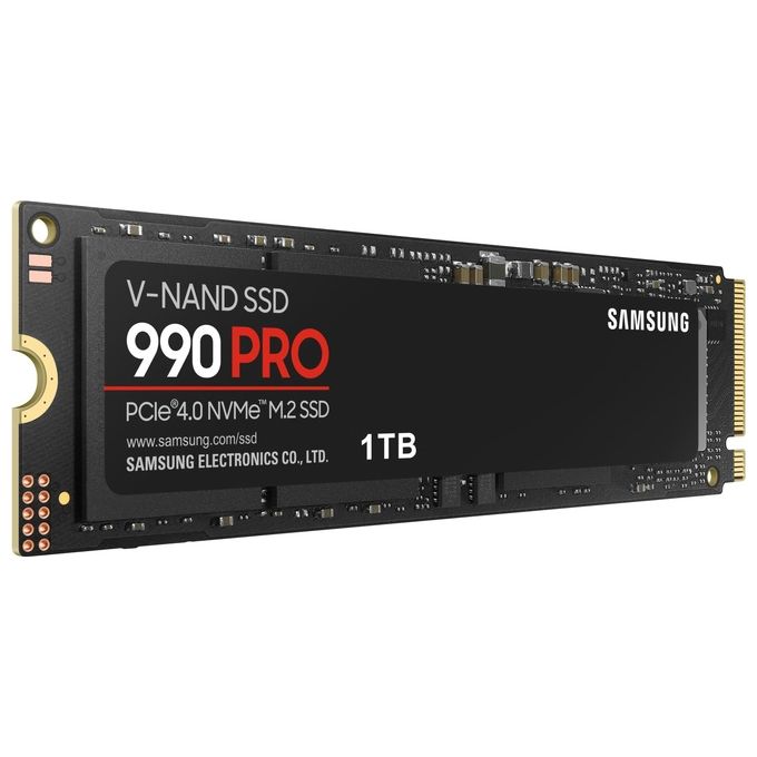 Samsung MZ-V9P1T0BW 990 PRO SSD Interno NVMe M.2 1TB PCIe 4.0 x4 Lettura 7450 MB-s Scrittura 6900 MB-s V-NAND MLC