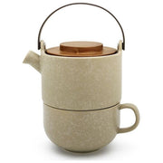 Bredemeijer Tea-for-one Umea Beige con Coperchio in Legno di Acacia