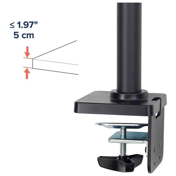 ERGOTRON 45-669-224 NX Monitor Arm Supporto per Monitor Singolo fino a 34'' e 8 Kg VESA 75x75 100x100 mm Rotazione 360° Inclinazione 30° Altezza Regolabile 199-447 mm colore Nero
