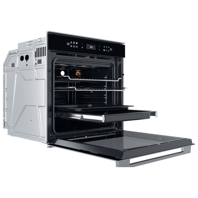 Whirlpool W7OM44S1P Forno Elettrico Multifunzione da Incasso Autopulente Pirolitico Capacita' 73 Litri Classe energetica A+ Tecnologia Sesto Senso Ready2cook Cook4 Cook3 8 Funzioni 60 cm Nero