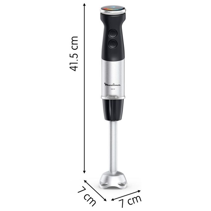 Moulinex DD6718 QuickChef+ Frullatore ad Immersione 1000 W 20 Velocita' Turbo Bicchiere 0,8 L colore Nero Acciaio Inox