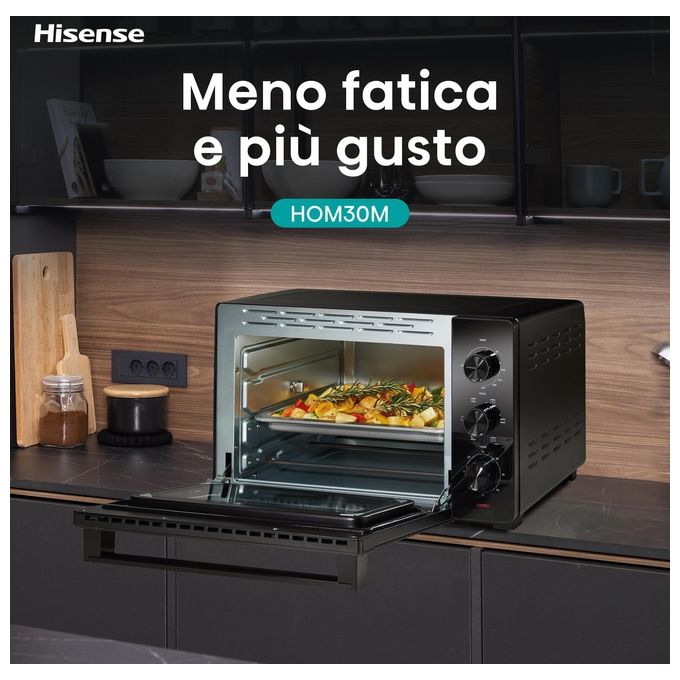 Hisense HOM30M Fornetto Elettrico 30 L 1600 W ventilato girarrosto 5 modalita' cottura colore Nero