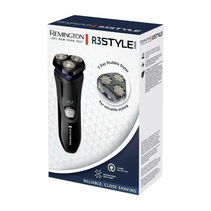 Remington R3002 R3 Style Series Rasoio elettrico Rotativo solo a secco 3 testine colore Nero Grigio