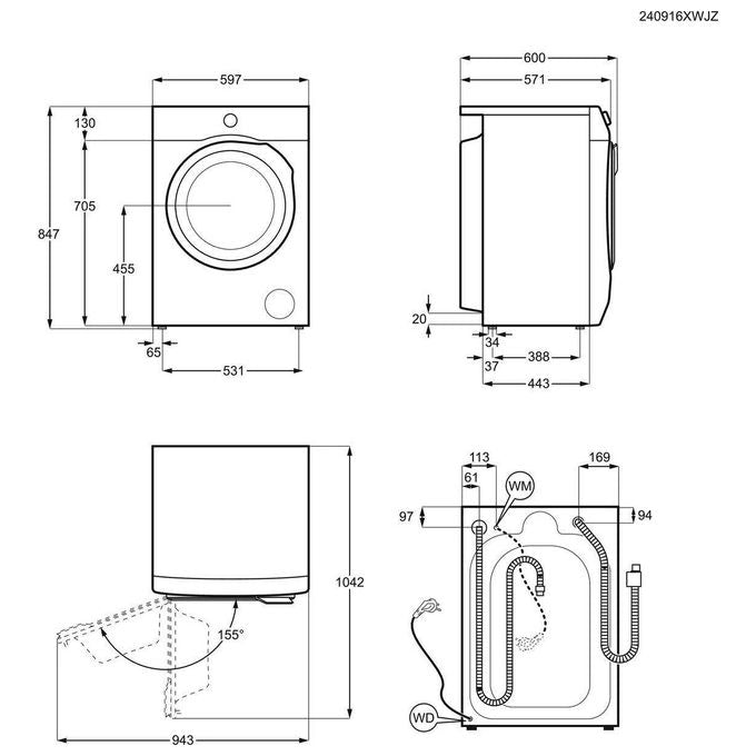 Electrolux EW7W285W SteamCare 700 Lavasciuga Frontale 8-5 Kg 1400 rpm Classe D SteamRefresh DualCare SensiCare+ (85x60x60 cm) colore Bianco