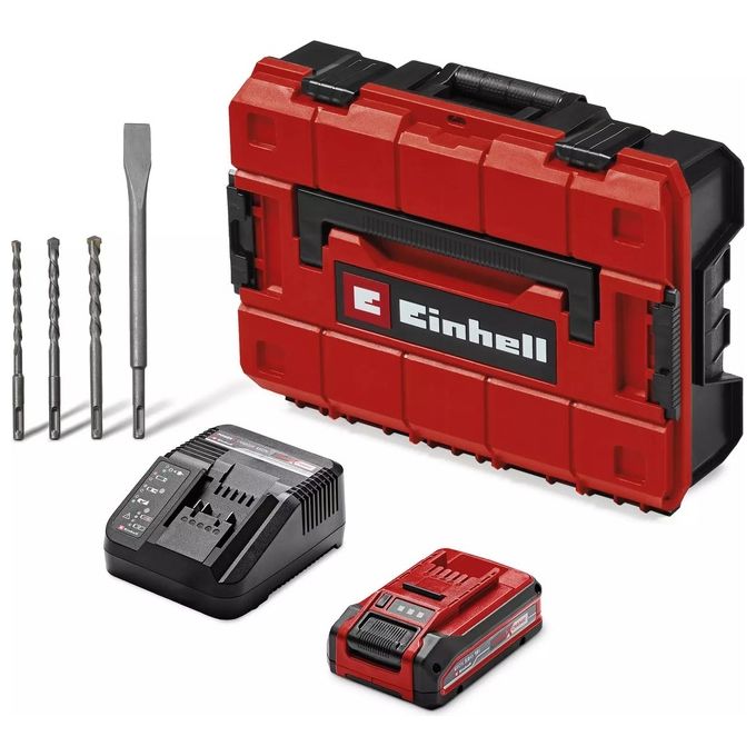 Einhell 4514274 TP-HD 18-28 Li BL+4 Martello Tassellatore a Batteria 18V 3 Ah Brushless con Batteria e Caricabatterie colore Nero Rosso