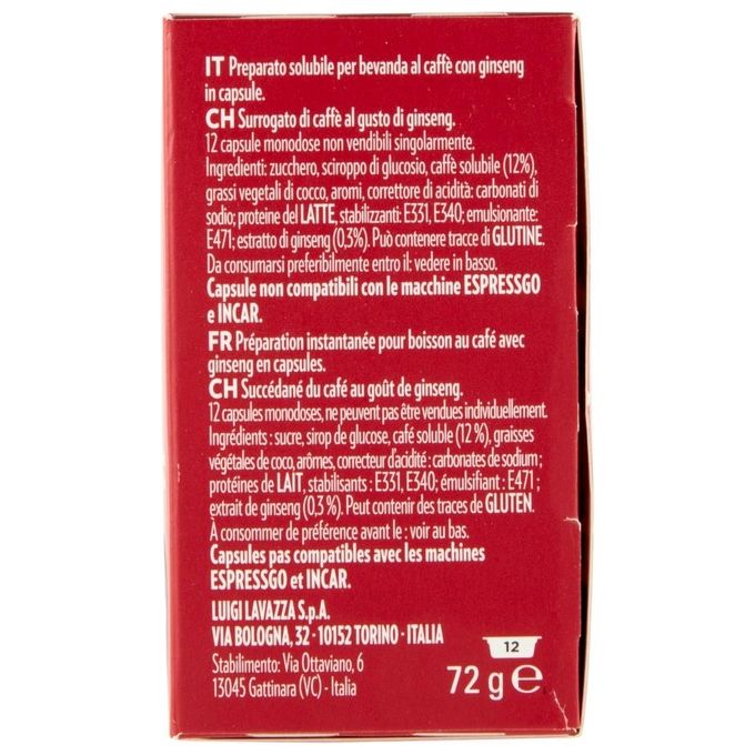 Lavazza A Modo Mio, Caffe' Ginseng, 12 Capsule