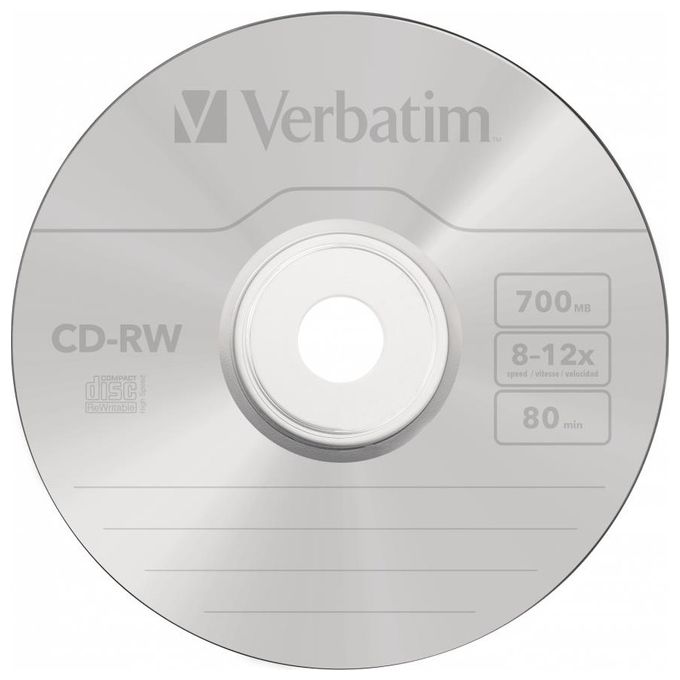 Verbatim Cd-rw 700mb 80 Riscriv.12x Cf.10 Xx