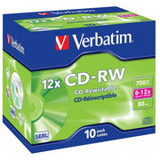 Verbatim Cd-rw 700mb 80 Riscriv.12x Cf.10 Xx