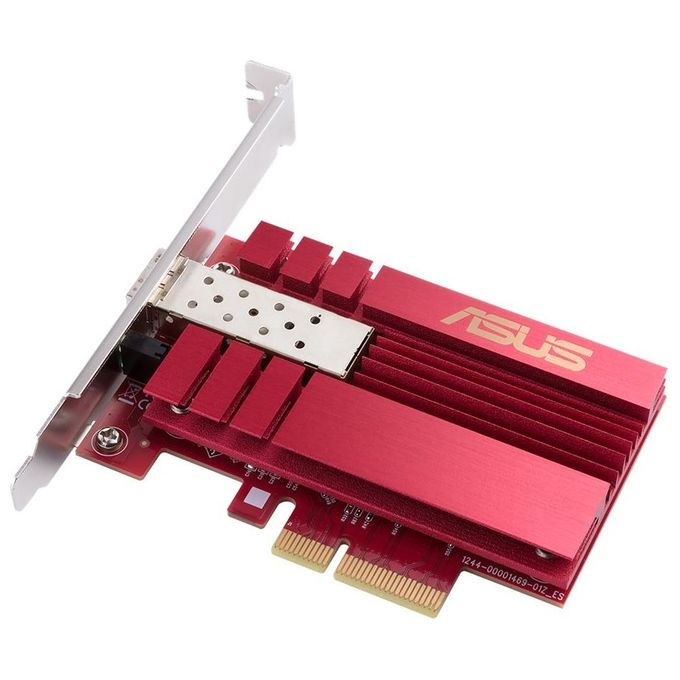 Asus XG-C100F Scheda di Rete PCIe 10 Gigabit Ethernet Fibra SFP+ QoS Plug and Play colore Rosso