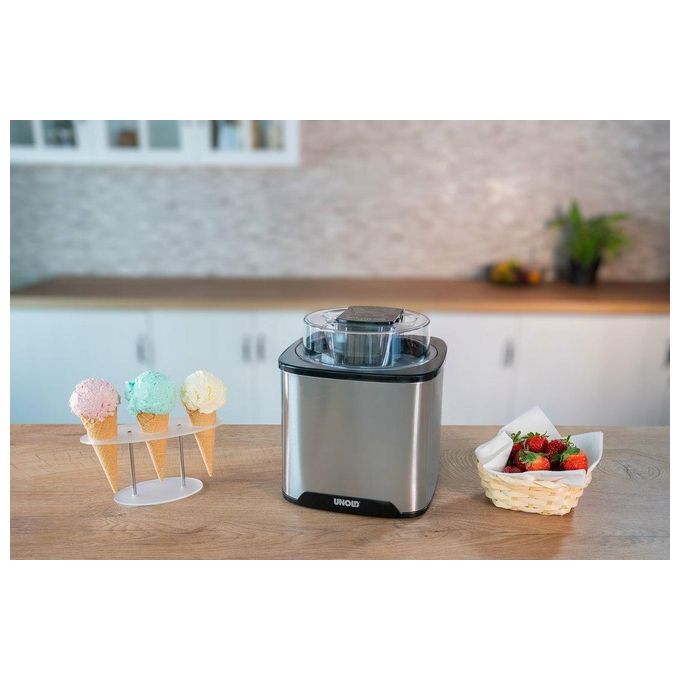 Unold 48855 Gelatiera Tradizionale 1,5 L 12 W Display LCD Touch Timer Digitale colore Nero