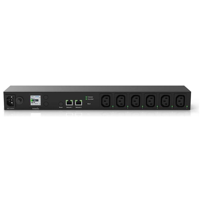 EnGenius ECP106-INT Unita' di Distribuzione dell'Energia Gestita 1U 6 Prese AC C13 Display LCD Monitoraggio Potenza 2 Porte Ethernet 10-100-1000BASE-T colore Nero