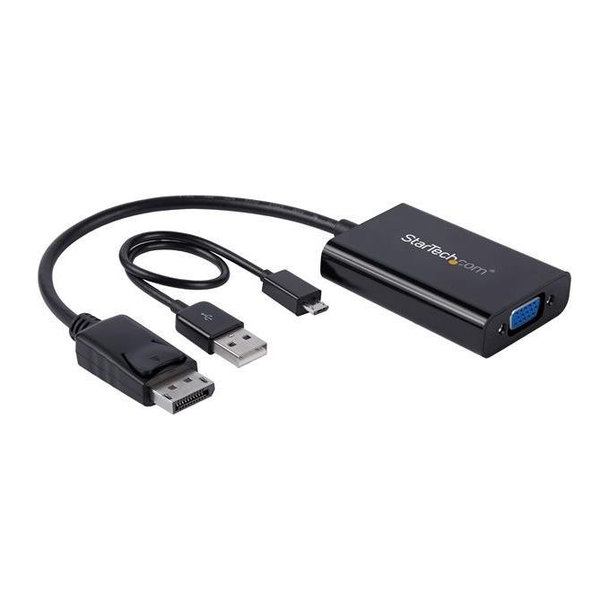StarTech DP2VGAA Adattatore DisplayPort a VGA con Uscita Audio Risoluzione 1920x1200 Alimentazione USB inclusa colore Nero