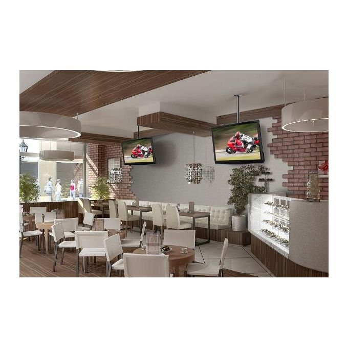 Meliconi 480862 Slimstyle 400CE Staffa Supporto da Soffitto per TV 14'' 65'' e Videoproiettori 35 Kg Rotazione 360° colore Nero