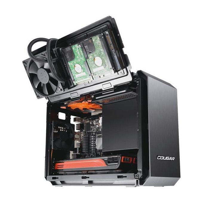 COUGAR QBX Cube Case No-Power minITX Nero per montaggio di PC compatti e performanti