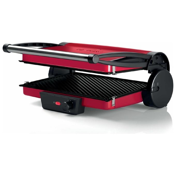 Bosch TCG4104 Bistecchiera 2000W Piastre Antiaderenti Rimovibili Termostato Regolabile 328x238mm colore Rosso