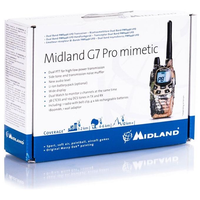 Ricetrasmittente MIdland MIDLAND G7 PRO Mimetic - Bibanda PMR446-LPD C1090.03