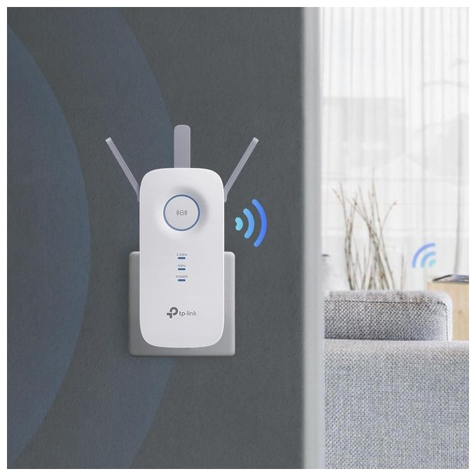 TP-Link RE450 Ricevitore e trasmettitore di rete Velocita' 1300 Mbit-s Dual-band 2.4 GHz 5 GHz 3 Antenne Esterni LAN Gigabit WPS colore Bianco