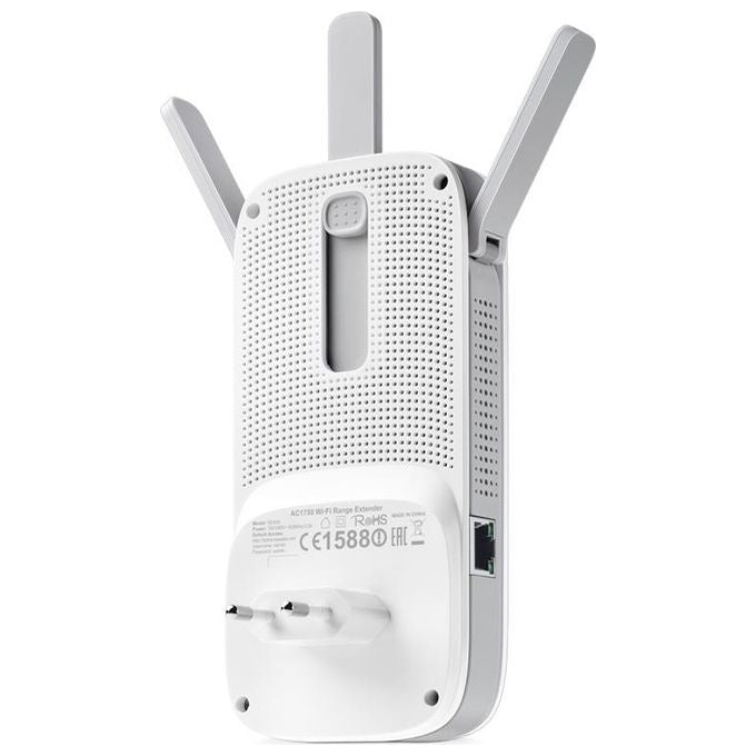 TP-Link RE450 Ricevitore e trasmettitore di rete Velocita' 1300 Mbit-s Dual-band 2.4 GHz 5 GHz 3 Antenne Esterni LAN Gigabit WPS colore Bianco