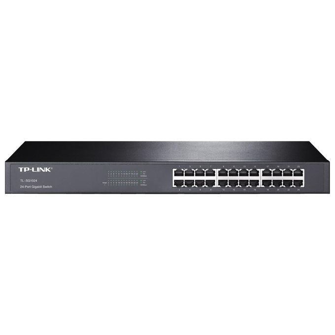 TP-Link TL-SG1024 Switch 24 Porte Gigabit Rack Unmanaged 10-100-1000 Mbps Plug and Play colore Nero