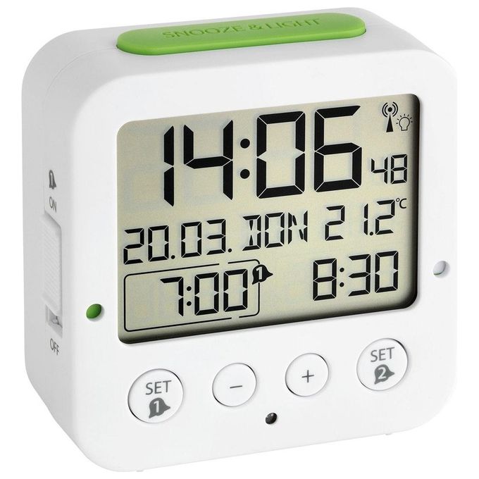 TFA Dostmann 60.2528.02 Bingo Bianco Radio Sveglia con Temperatura