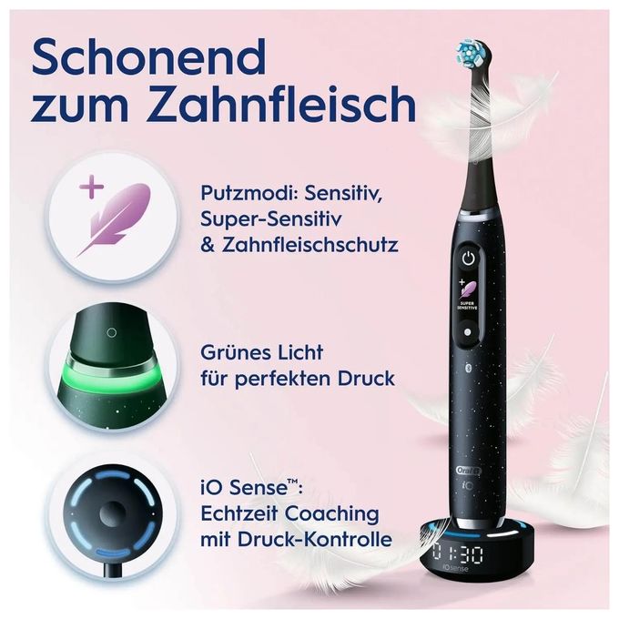 Oral-B 812068 iO10 Spazzolino elettrico con tecnologia rotante 7 modalita' indicatore pressione intelligente autonomia non specificata colore Nero