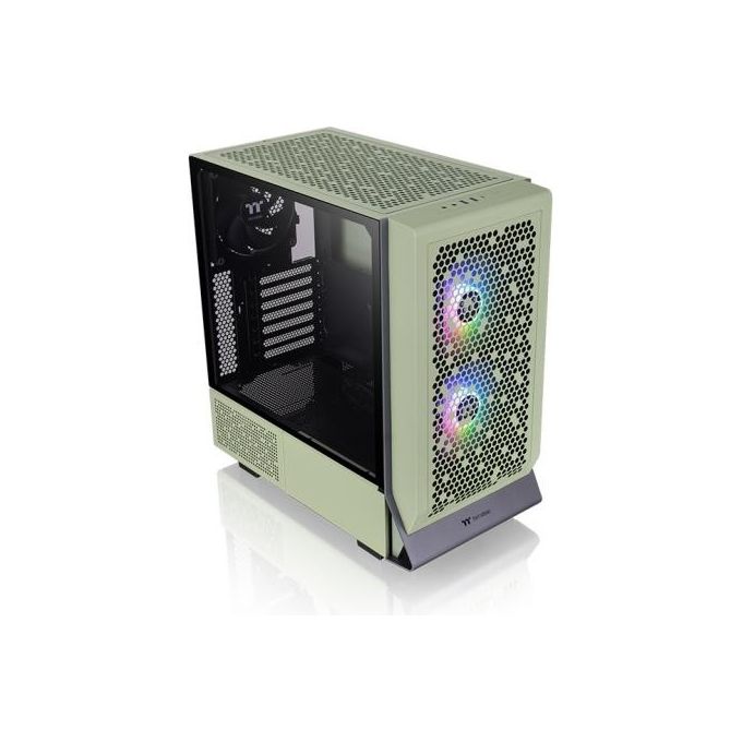Thermaltake CA-1Y2-00MEWN-00 Ceres 300 TG ARGB Case PC Midi Tower ATX Vetro Temperato 2x 140 mm USB-C colore Verde